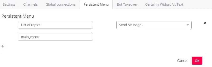 Chat Has Menu Add a Persistent Menu to your chat | Certainly Knowledge Base